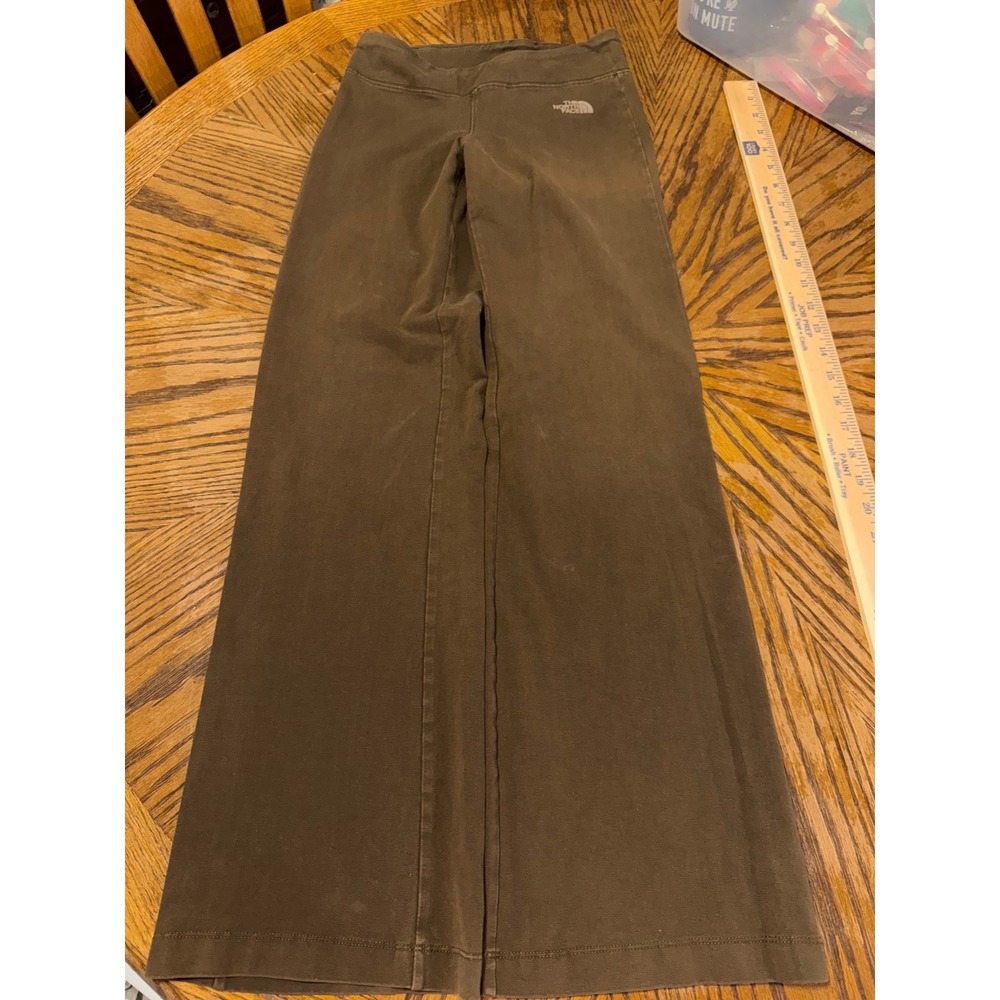 The North Face Womens XS Brown Wide Leg Yoga Pants Cotton Blend Activewear Loung